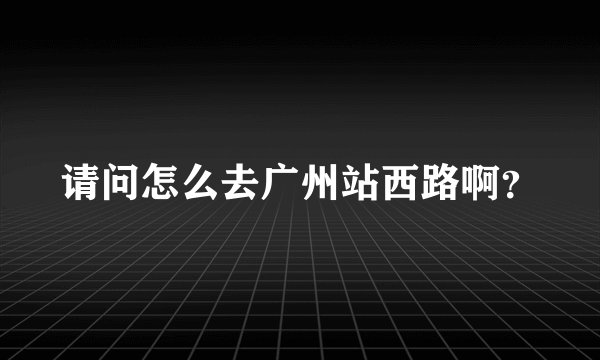 请问怎么去广州站西路啊？