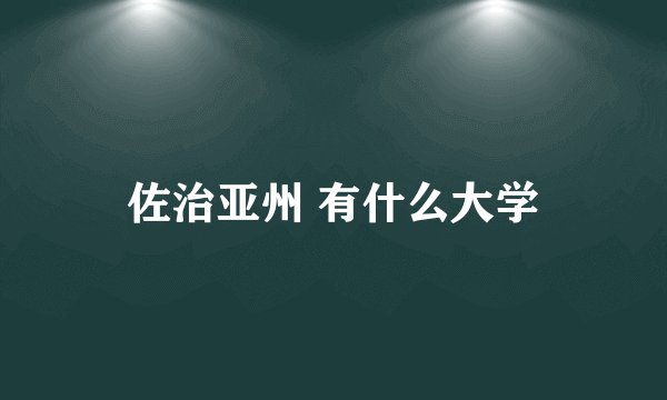 佐治亚州 有什么大学