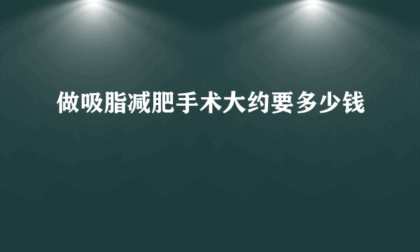 做吸脂减肥手术大约要多少钱