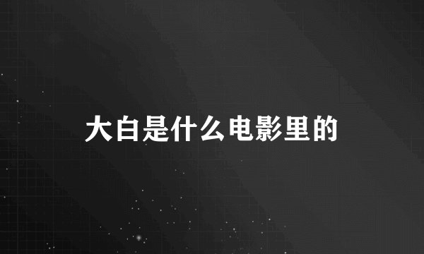大白是什么电影里的