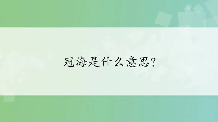 冠海是什么意思?