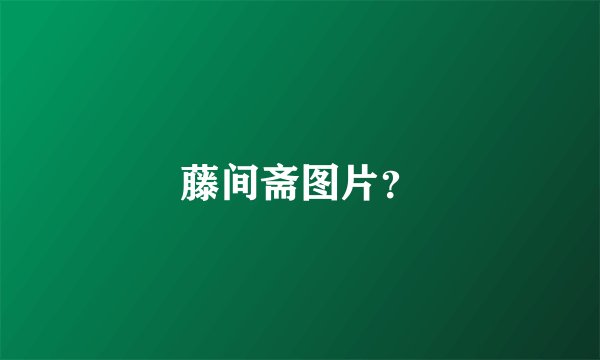 藤间斋图片？