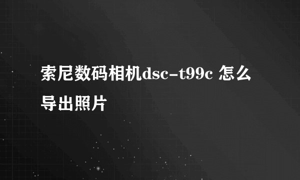 索尼数码相机dsc-t99c 怎么导出照片