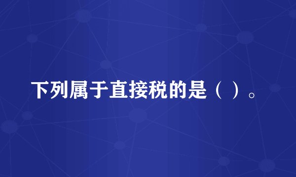 下列属于直接税的是（）。