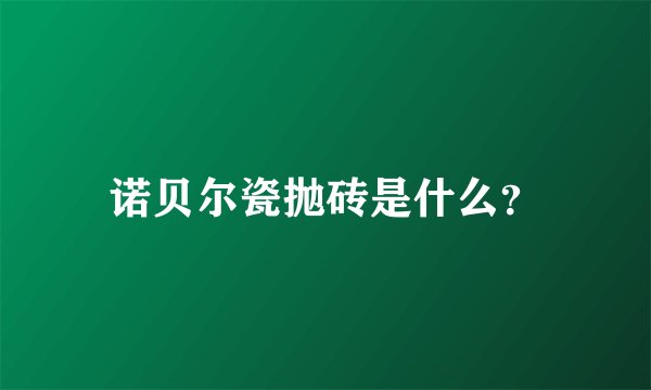 诺贝尔瓷抛砖是什么？
