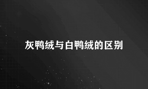 灰鸭绒与白鸭绒的区别