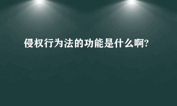 侵权行为法的功能是什么啊?