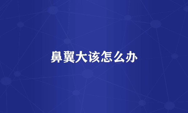 鼻翼大该怎么办
