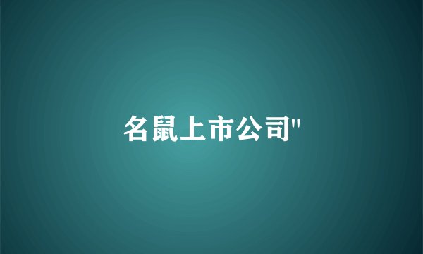 名鼠上市公司