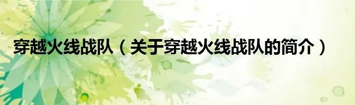 穿越火线战队(关于穿越火线战队的简介)