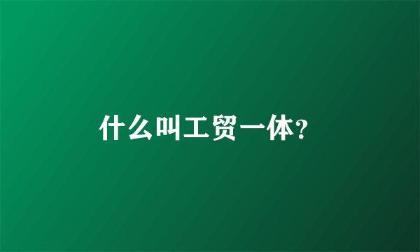 什么叫工贸一体?
