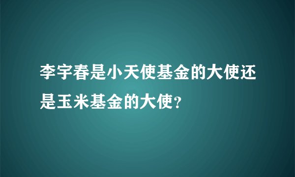 李宇春是小天使基金的大使还是玉米基金的大使？