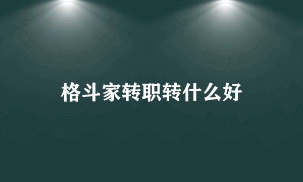 格斗家转职转什么好