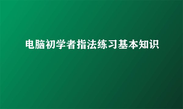 电脑初学者指法练习基本知识