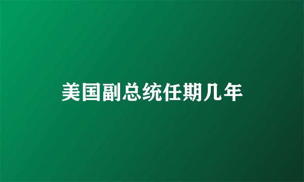 美国副总统任期几年
