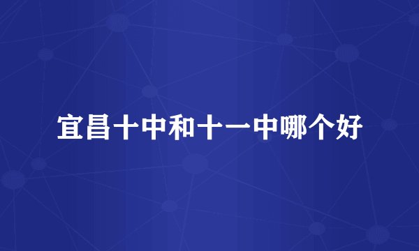 宜昌十中和十一中哪个好