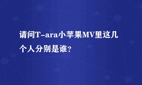 请问T-ara小苹果MV里这几个人分别是谁？