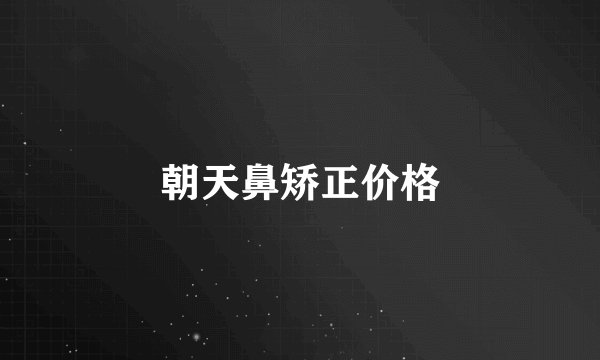 朝天鼻矫正价格