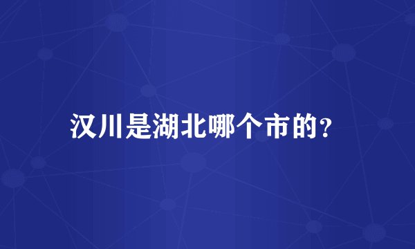 汉川是湖北哪个市的？