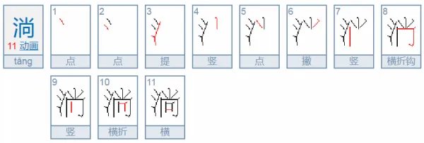 淌字怎么组词，谢谢。