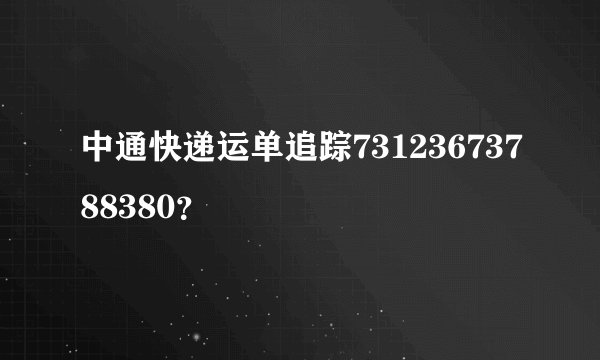 中通快递运单追踪73123673788380？