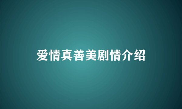 爱情真善美剧情介绍