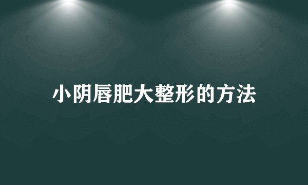 小阴唇肥大整形的方法