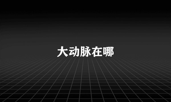 大动脉在哪