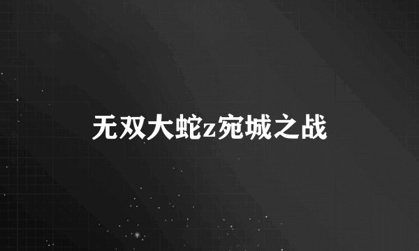 无双大蛇z宛城之战