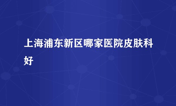 上海浦东新区哪家医院皮肤科好