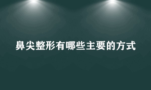 鼻尖整形有哪些主要的方式