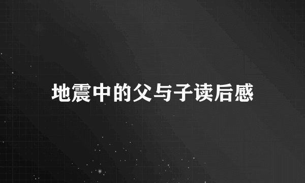 地震中的父与子读后感
