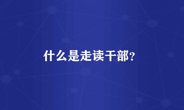 什么是走读干部？
