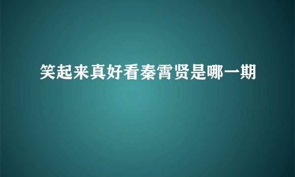 笑起来真好看秦霄贤是哪一期