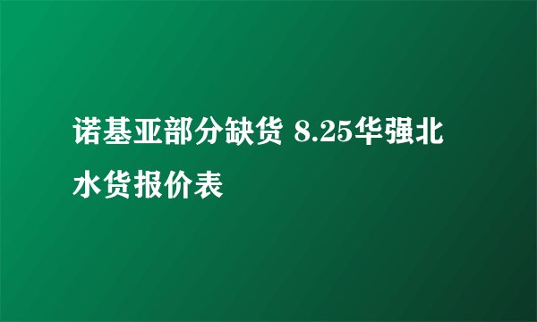 诺基亚部分缺货 8.25华强北水货报价表