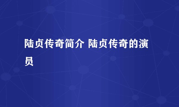 陆贞传奇简介 陆贞传奇的演员
