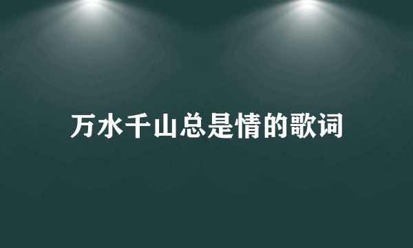 万水千山总是情的歌词