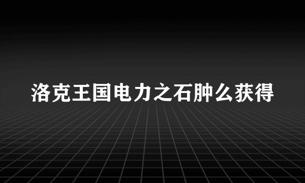 洛克王国电力之石肿么获得