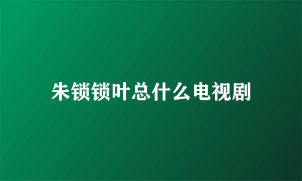 朱锁锁叶总什么电视剧