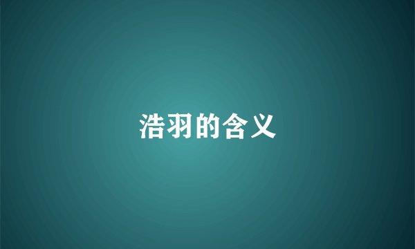 浩羽的含义