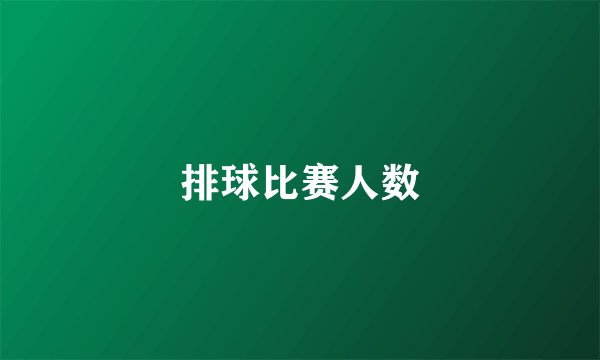 排球比赛人数