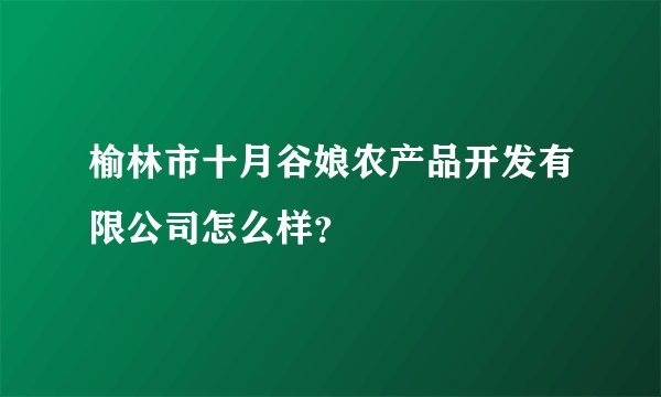 榆林市十月谷娘农产品开发有限公司怎么样？