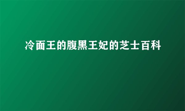 冷面王的腹黑王妃的芝士百科
