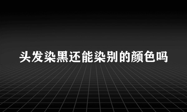 头发染黑还能染别的颜色吗