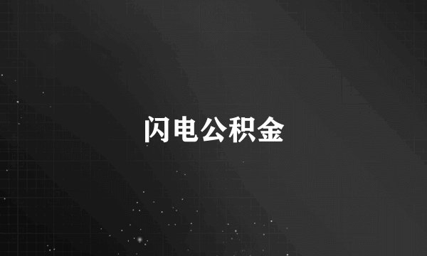 闪电公积金