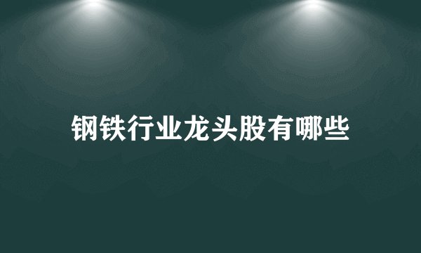 钢铁行业龙头股有哪些