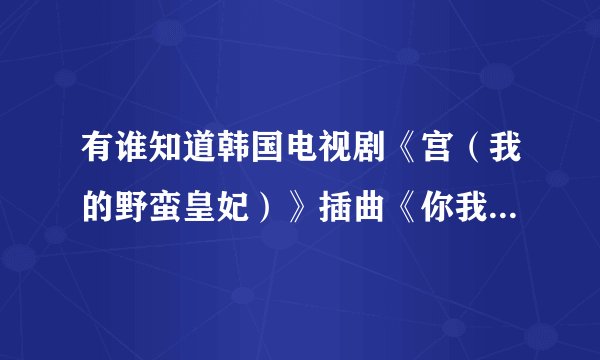 有谁知道韩国电视剧《宫（我的野蛮皇妃）》插曲《你我都很傻》的歌词中文翻译是什么？