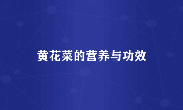 黄花菜的营养与功效