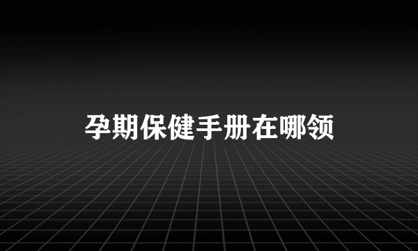 孕期保健手册在哪领