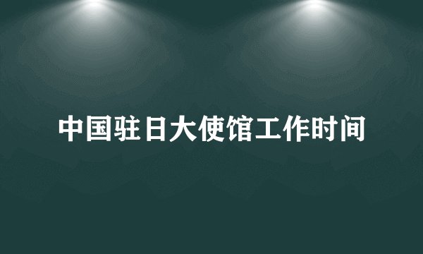 中国驻日大使馆工作时间